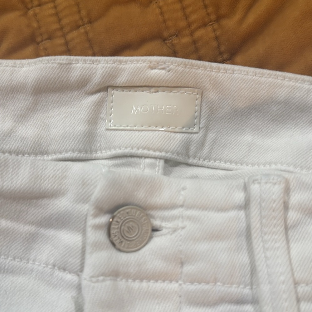 MOTHER White Ankle Cropped Jeans Size 25 - Picture 4 of 6
